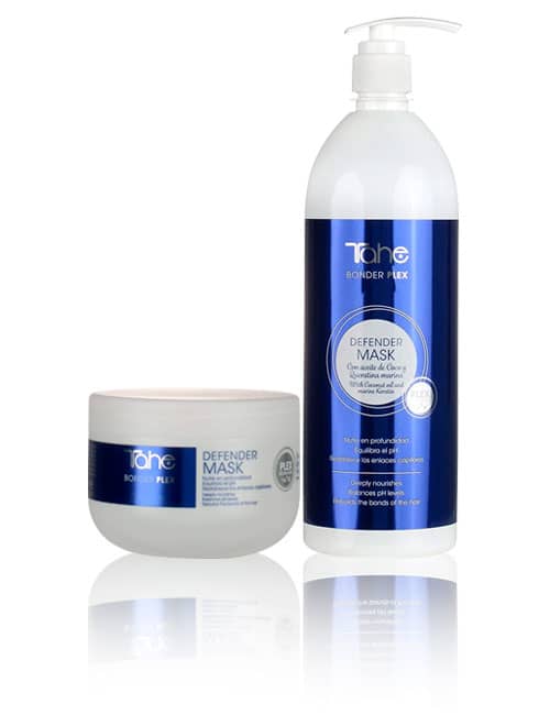Tahe Bonder Plex mascarilla defender para cabellos decolorados de 300 ml y 1.000 ml.