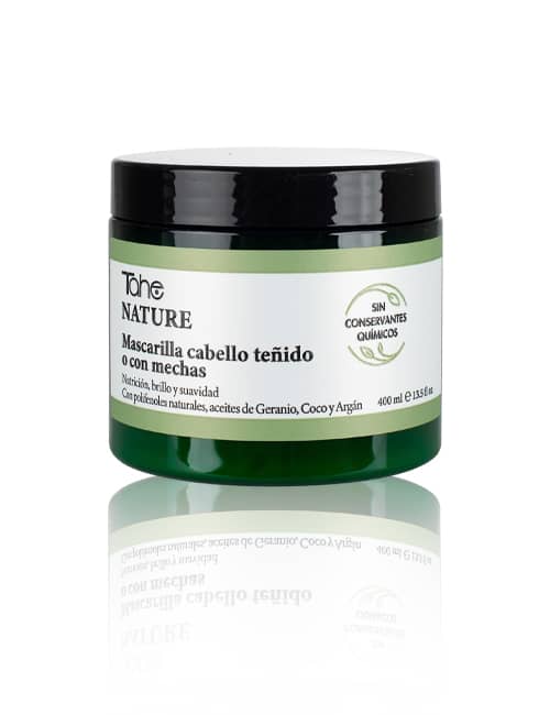 Tahe Nature Mascarilla Sin Conservantes para cabellos teñidos y con mechas de 400 ml.